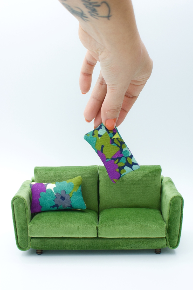 Miniature Velvet Sofa